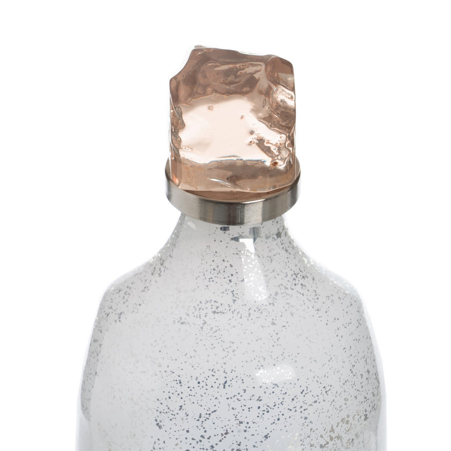 BOTELLA DECORATIVA AZUL CRISTAL 12 X 12 X 33 CM