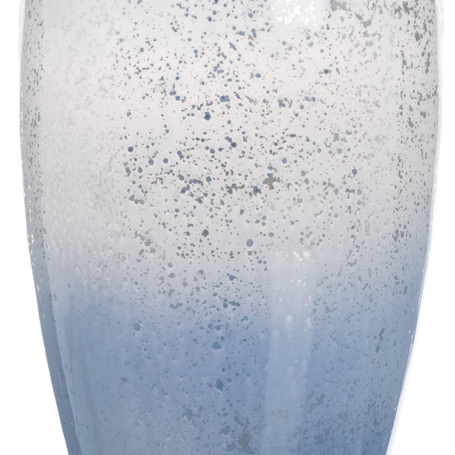 BOTELLA DECORATIVA AZUL CRISTAL 12 X 12 X 33 CM