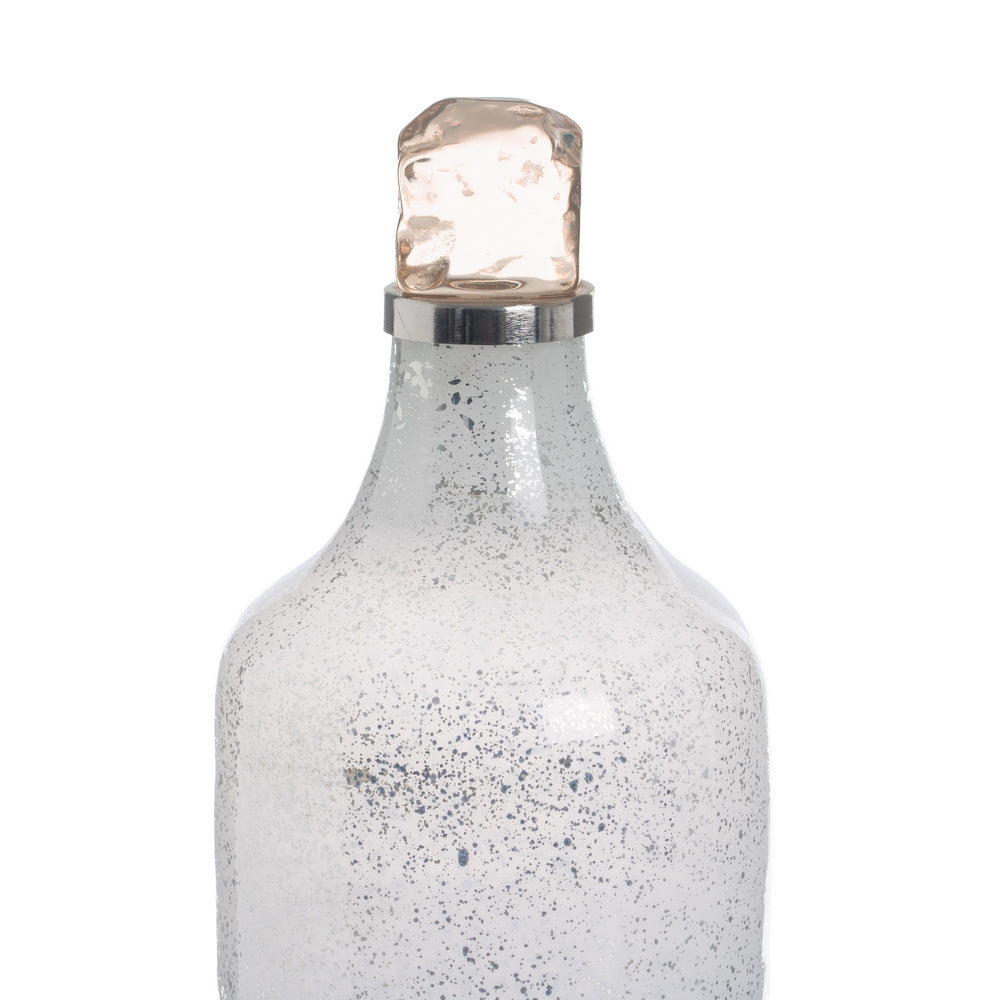 BOTELLA DECORATIVA AZUL CRISTAL 16 X 16 X 44 CM
