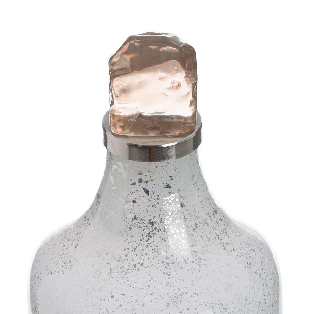 BOTELLA DECORATIVA AZUL CRISTAL 16 X 16 X 44 CM