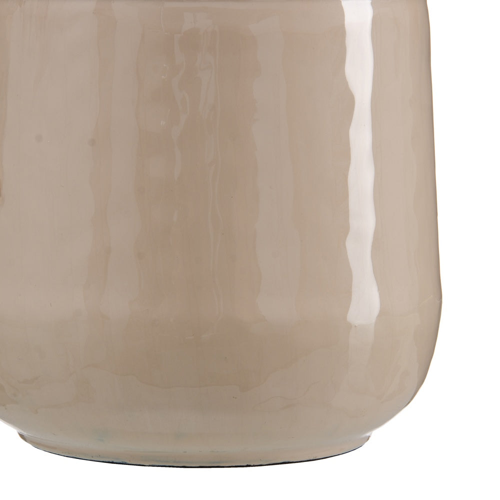 BEIGE METAL VASE DECORATION 28 X 28 X 84 CM