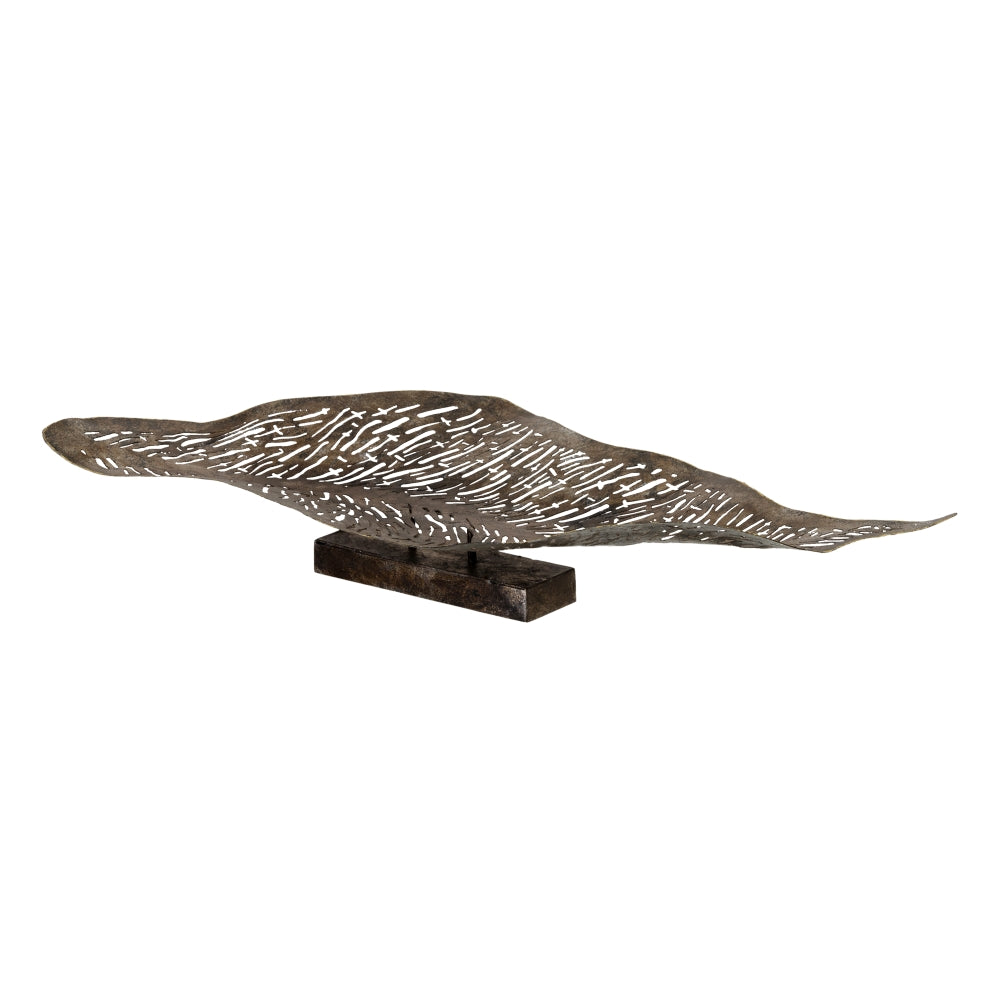 CENTRO MESA PLATA METAL DECORACI�N 89 X 48 X 14 CM