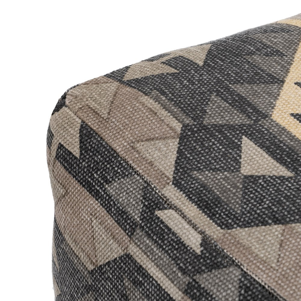 PUF NEGRO-TAUPE TEJIDO DECORACI�N 45 X 45 X 45 CM