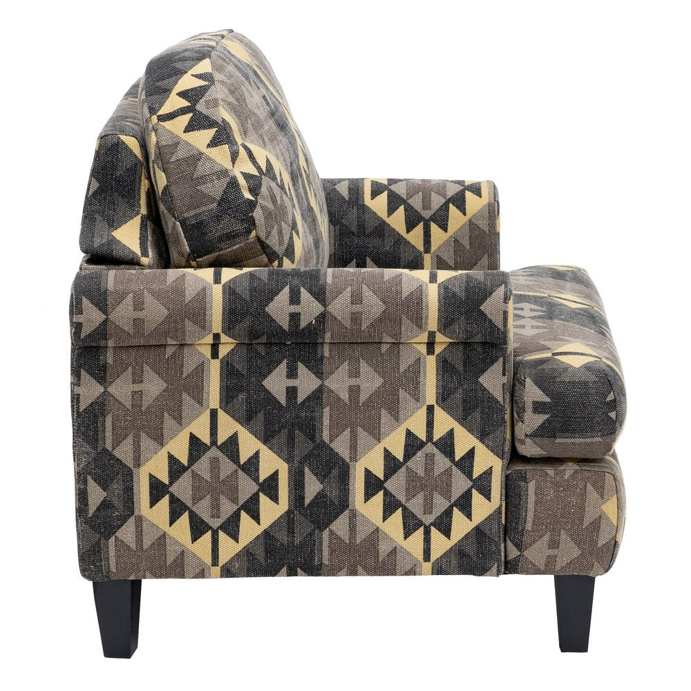SILLÓN NEGRO-TAUPE TEJIDO-MADERA SALÓN 91 X 90 X 95 CM