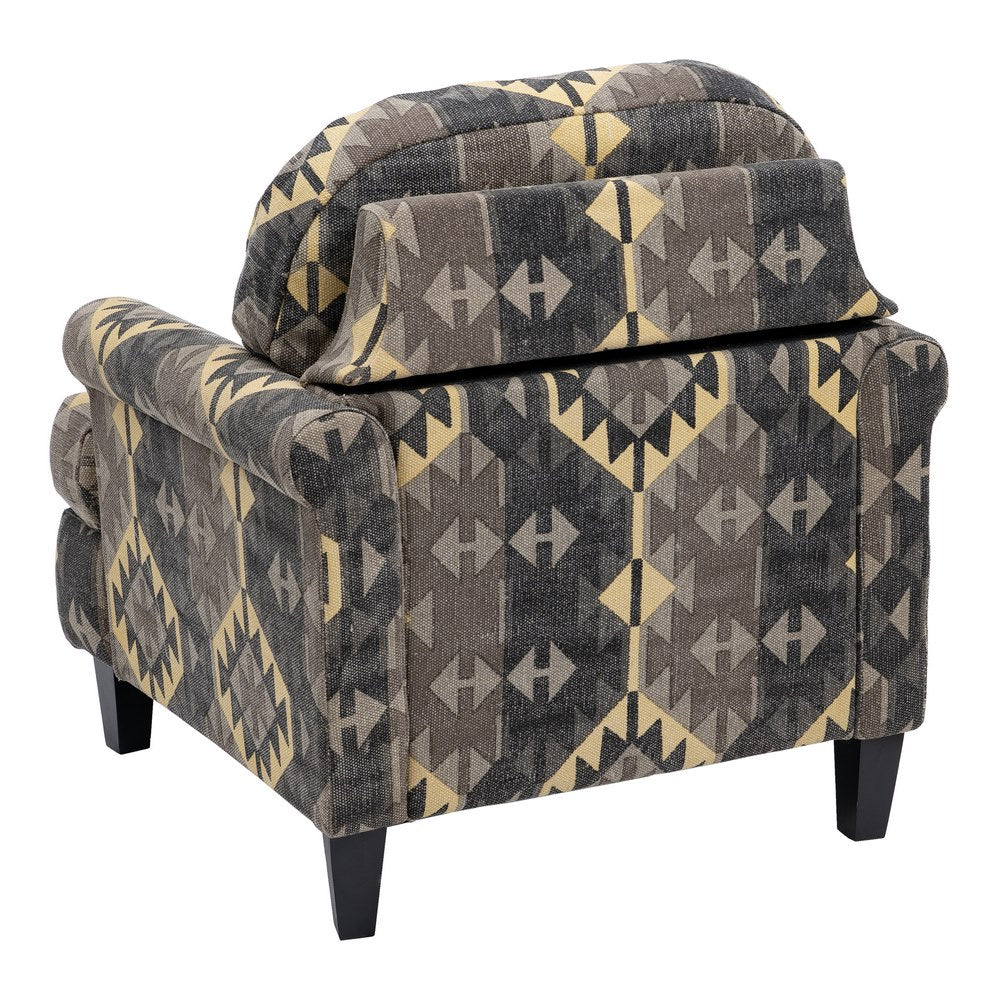 SILLÓN NEGRO-TAUPE TEJIDO-MADERA SALÓN 91 X 90 X 95 CM