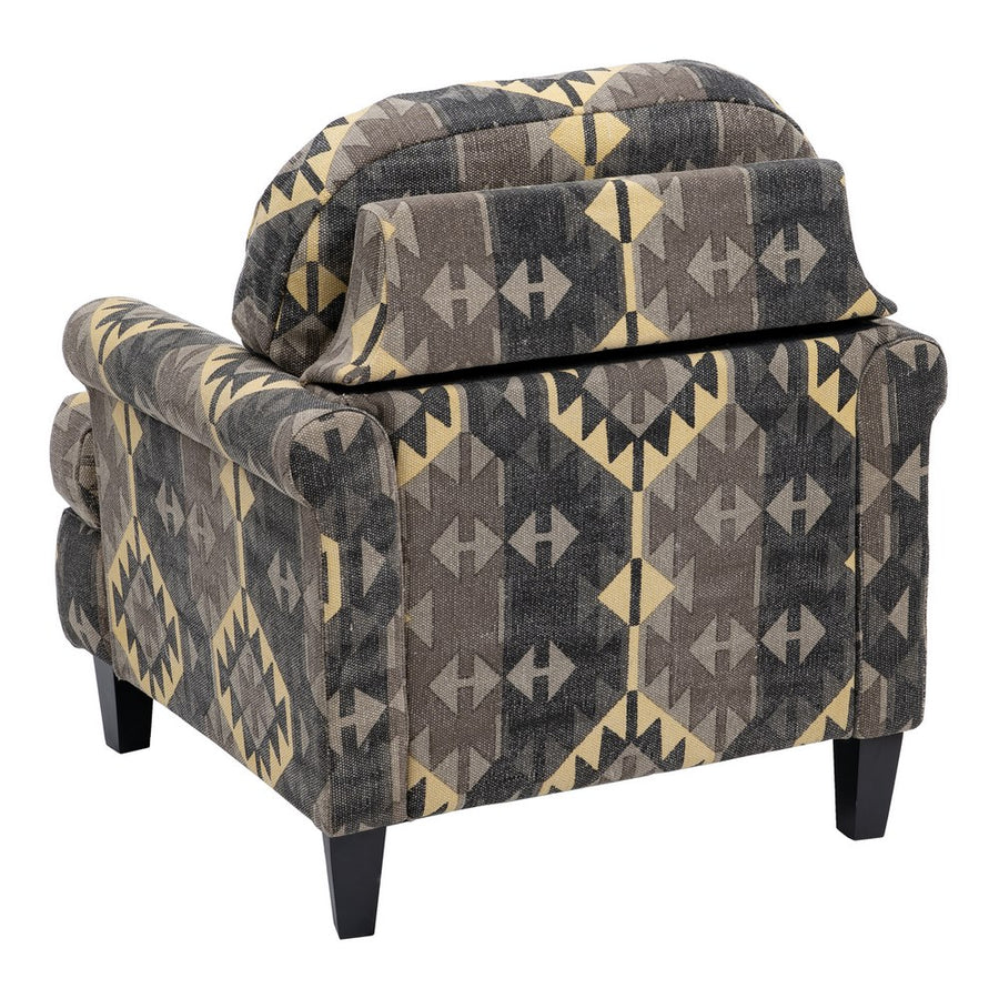 SILLÓN NEGRO-TAUPE TEJIDO-MADERA SALÓN 91 X 90 X 95 CM