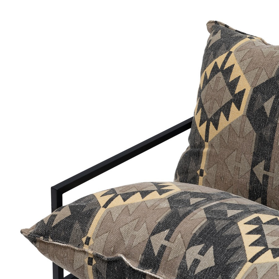 SILLÓN NEGRO-TAUPE TEJIDO-METAL SALÓN 70 X 84 X 86 CM