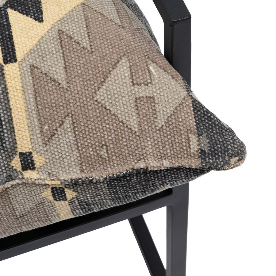 SILLÓN NEGRO-TAUPE TEJIDO-METAL SALÓN 70 X 84 X 86 CM