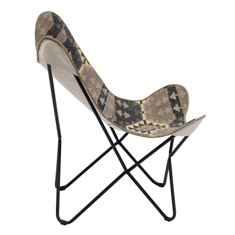 SILLA NEGRO-TAUPE TEJIDO-METAL SALÓN 75 X 75 X 95 CM