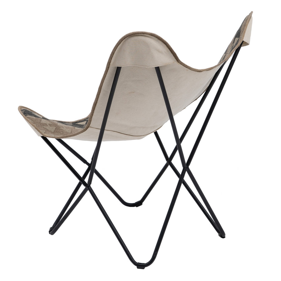 SILLA NEGRO-TAUPE TEJIDO-METAL SALÓN 75 X 75 X 95 CM