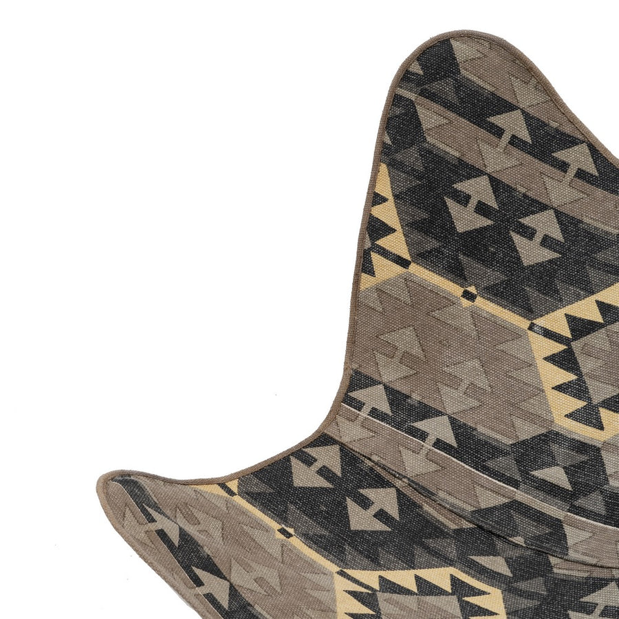 SILLA NEGRO-TAUPE TEJIDO-METAL SALÓN 75 X 75 X 95 CM