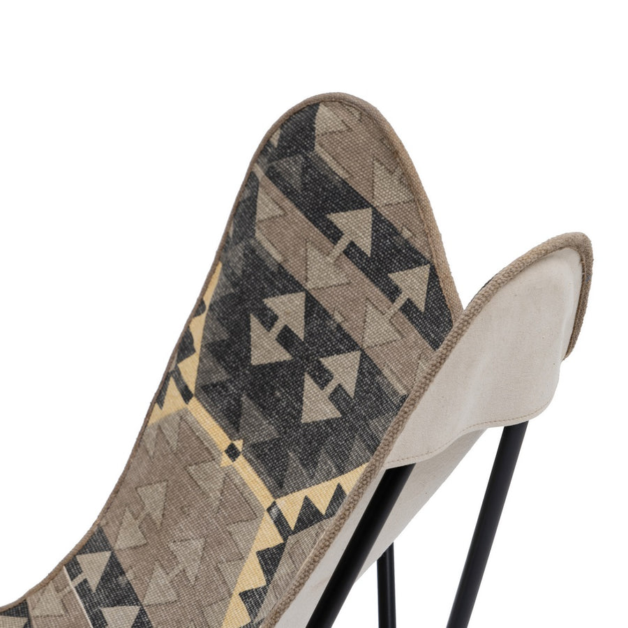 SILLA NEGRO-TAUPE TEJIDO-METAL SALÓN 75 X 75 X 95 CM
