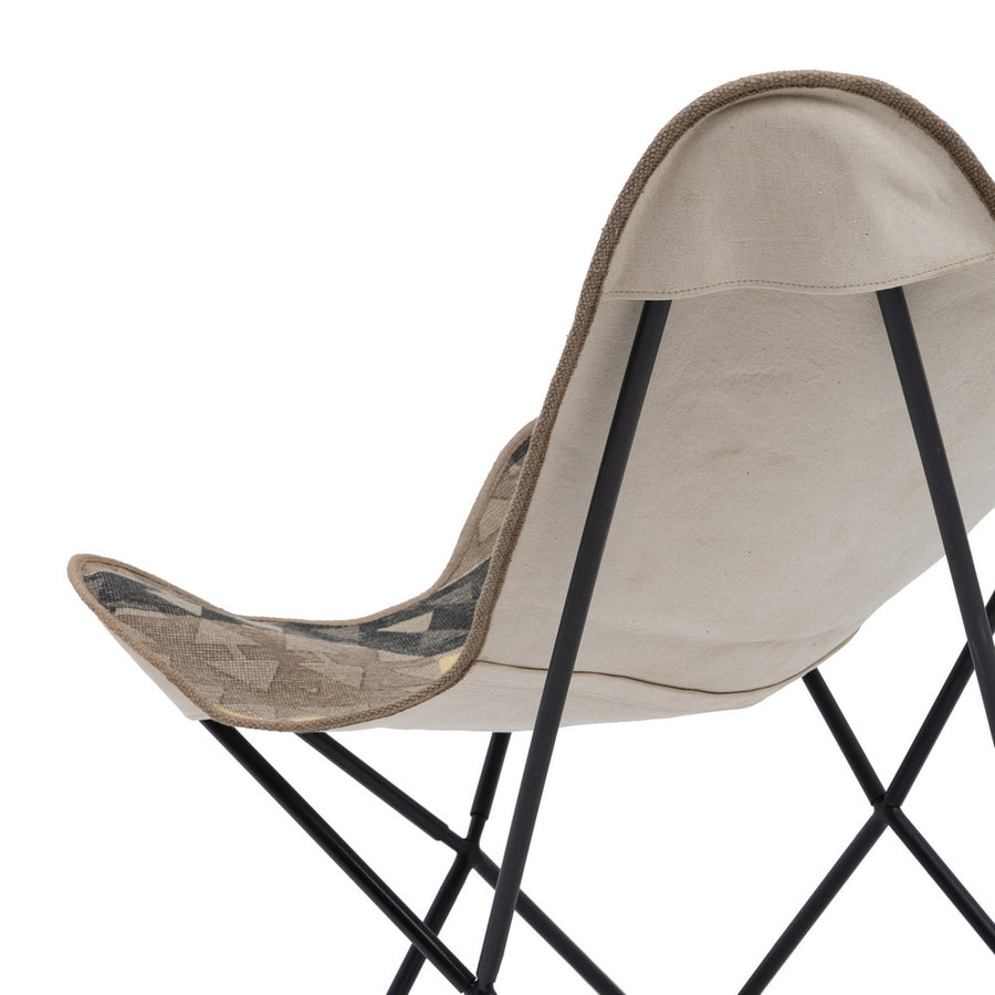 SILLA NEGRO-TAUPE TEJIDO-METAL SALÓN 75 X 75 X 95 CM