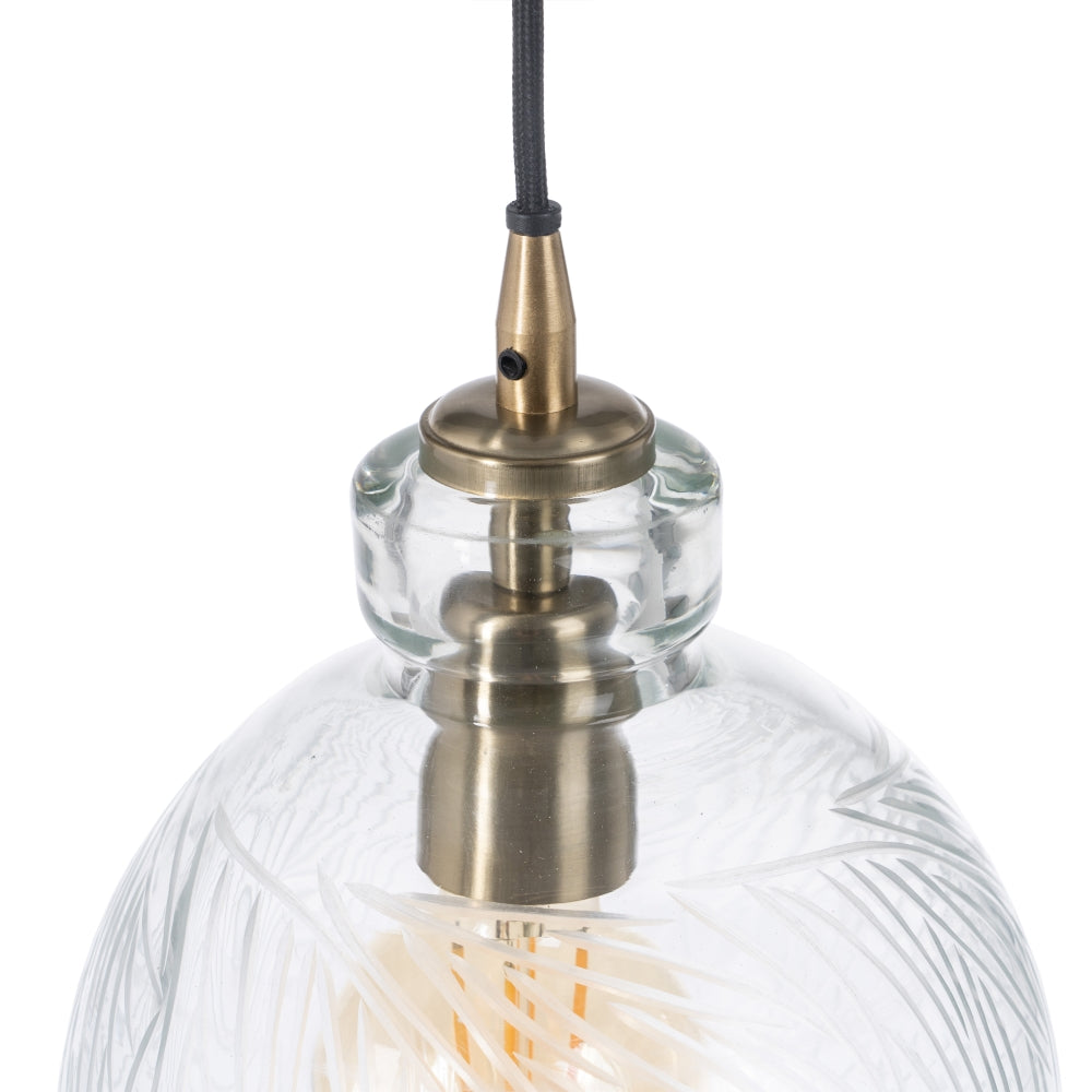 GLASS/METAL CEILING LAMP LIGHTING 20 X 20 X 27 CM