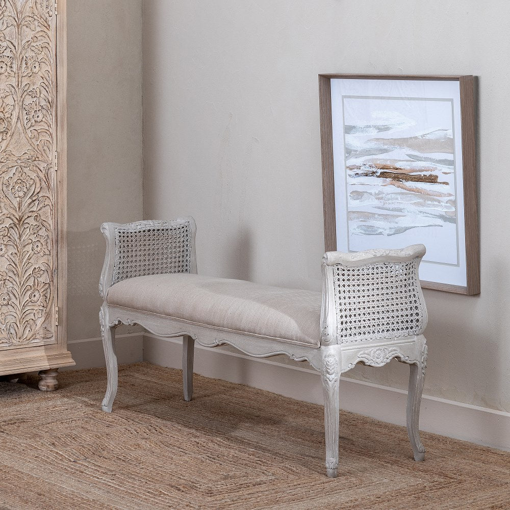 BANQUETA BEIGE DM-MADERA SAL�N 137 X 45 X 74 CM