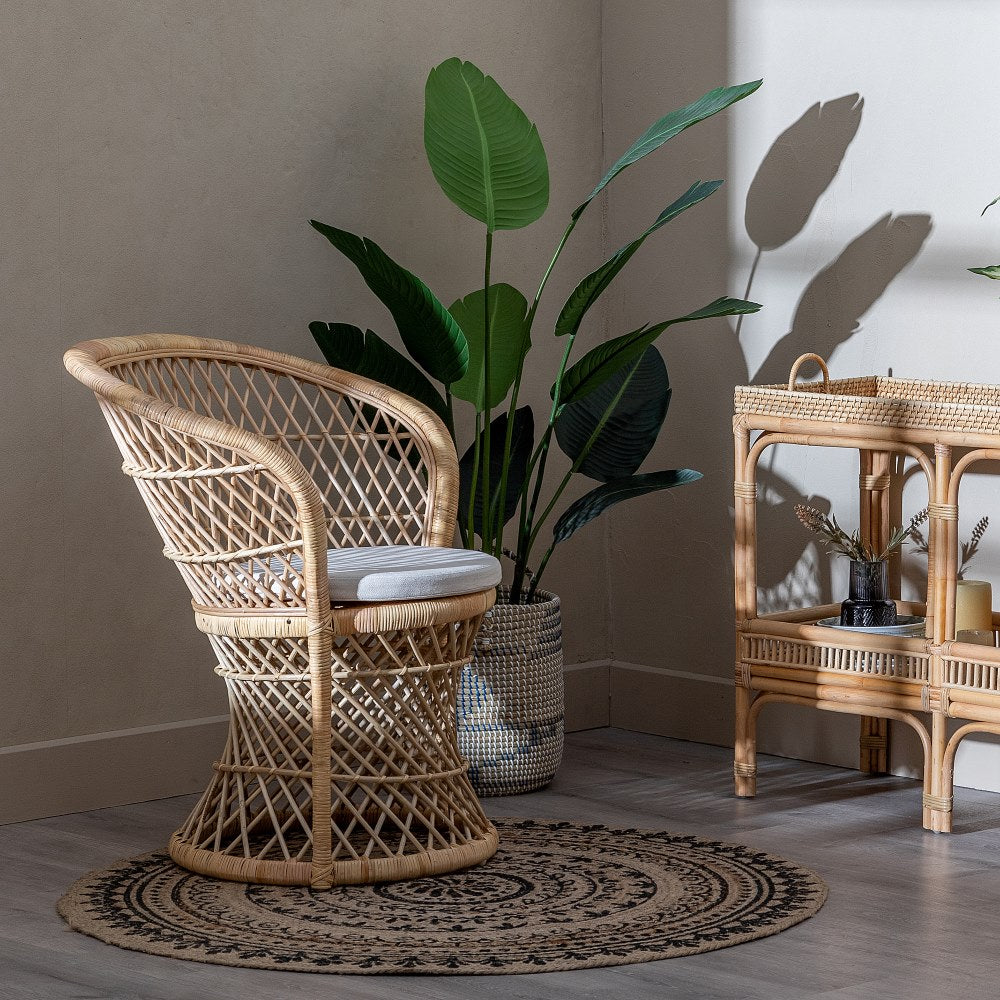 NATURAL RATTAN LOUNGE CHAIR 84 X 68 X 84 CM