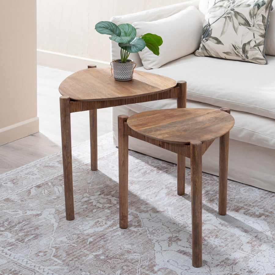 S/2 MESA AUXILIAR NATURAL 58 X 56 X 56 CM