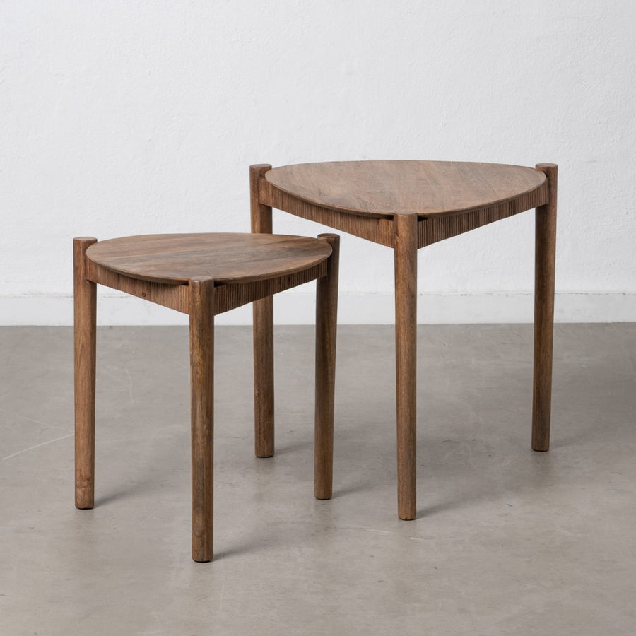 S/2 MESA AUXILIAR NATURAL 58 X 56 X 56 CM