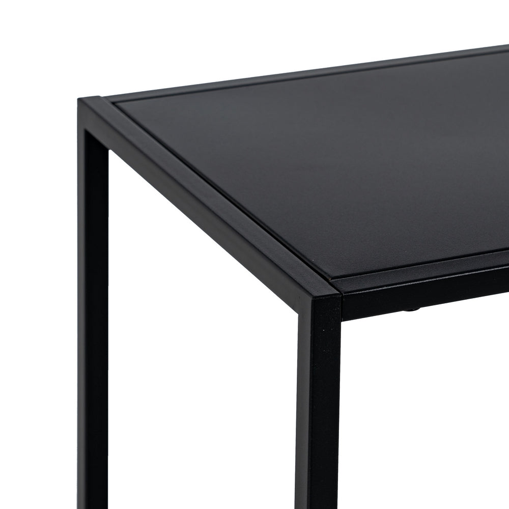 BLACK STEEL SHELF UNIT 100 X 30 X 81 CM