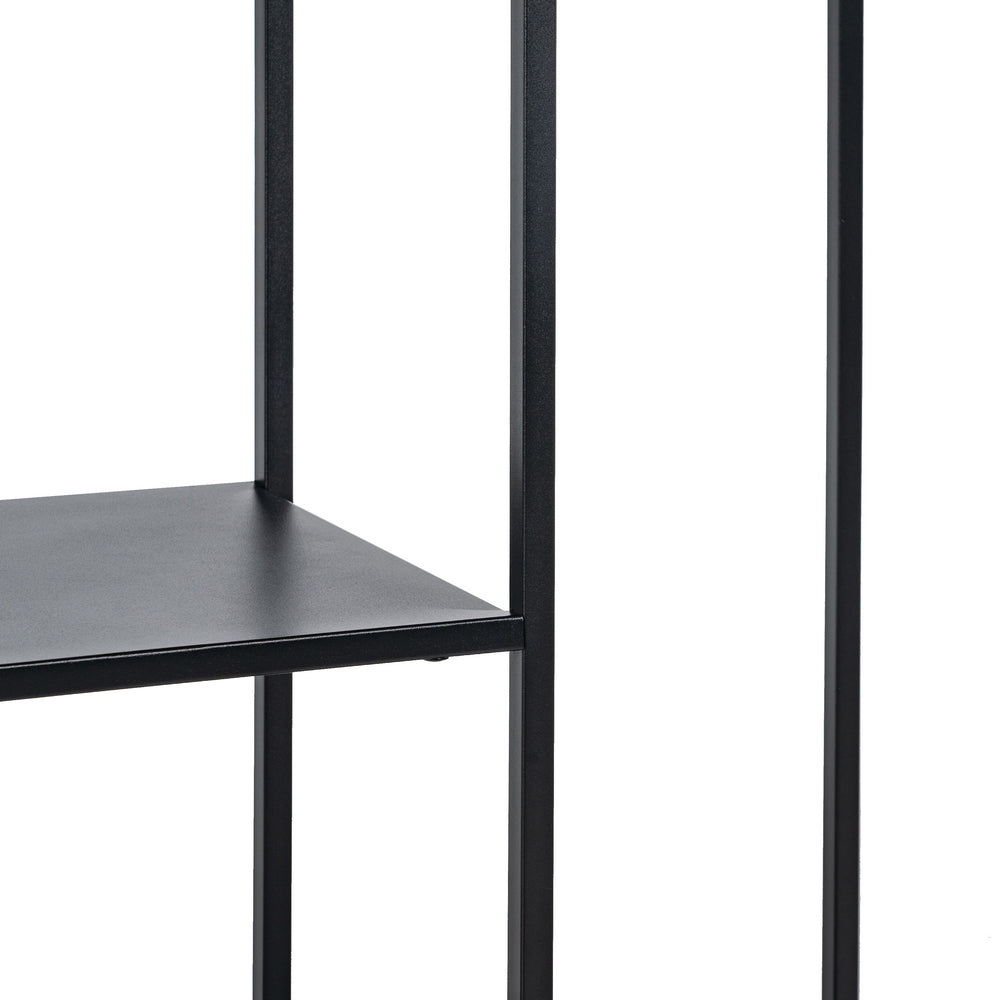 BLACK STEEL SHELF UNIT 100 X 30 X 81 CM