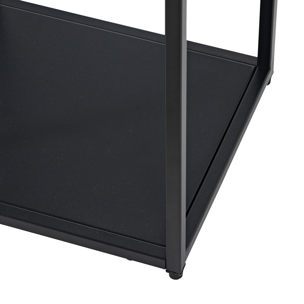 BLACK STEEL SHELF UNIT 100 X 30 X 81 CM
