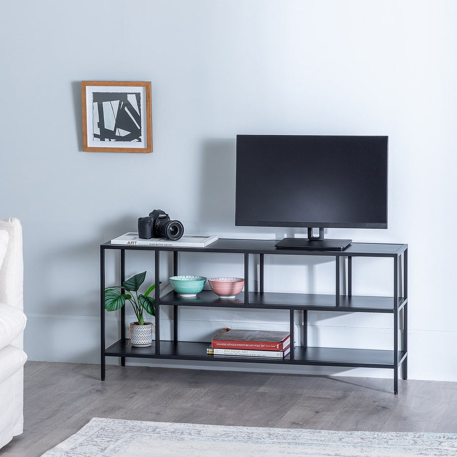 BLACK STEEL SHELF 120 X 32 X 55 CM