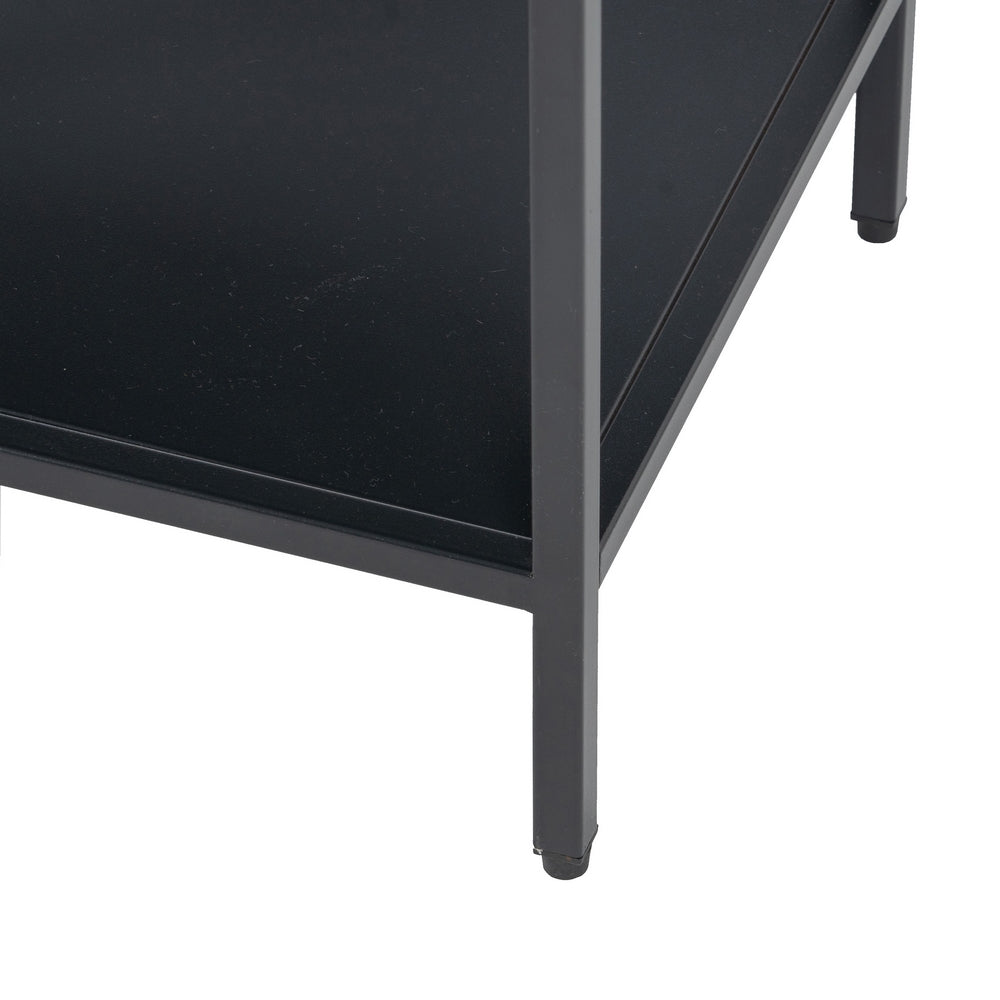 BLACK STEEL SHELF 120 X 32 X 55 CM