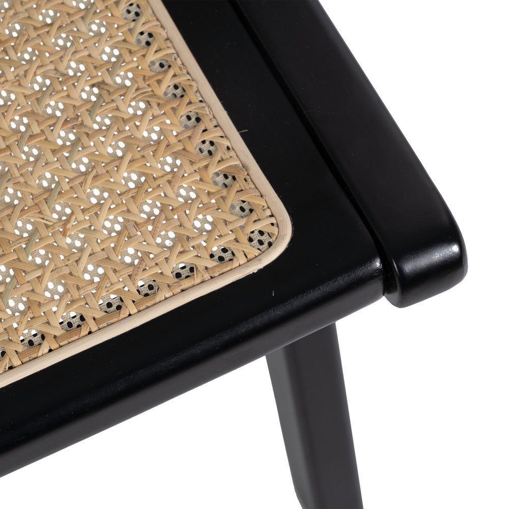 SILLÓN NATURAL-NEGRO MADERA-RATÁN SALÓN 60,50 X 73,50 X 72,5