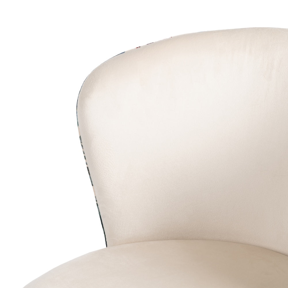 SILLA PAVO REAL BEIGE TEJIDO-METAL SALÓN 58 X 52 X 77 CM