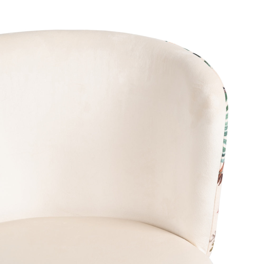 SILLA PAVO REAL BEIGE TEJIDO-METAL SALÓN 58 X 52 X 77 CM