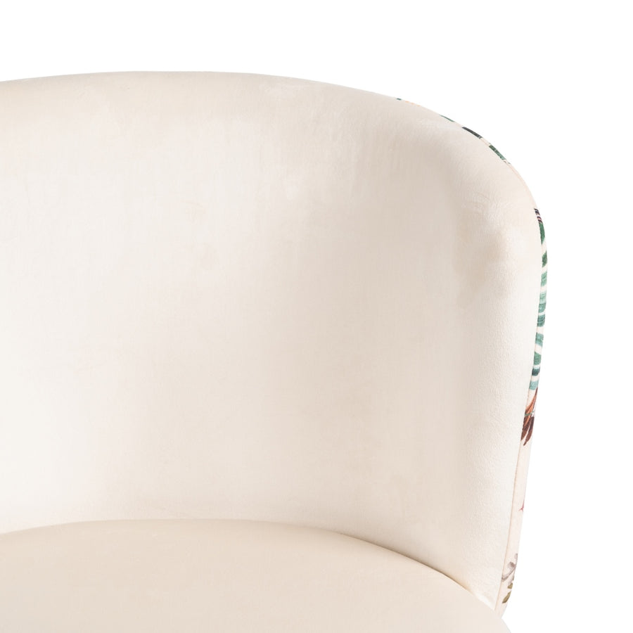 SILLA PAVO REAL BEIGE TEJIDO-METAL SALÓN 58 X 52 X 77 CM