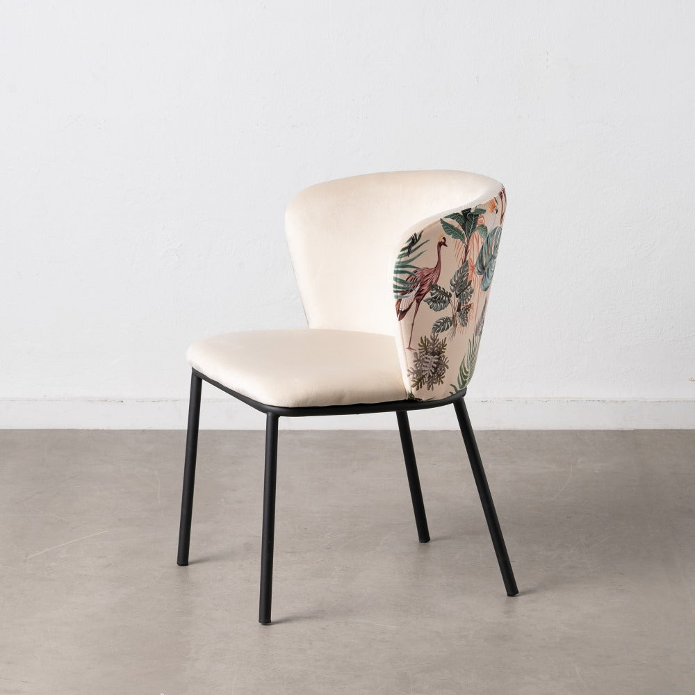 SILLA PAVO REAL BEIGE TEJIDO-METAL SAL�N 58 X 52 X 77 CM