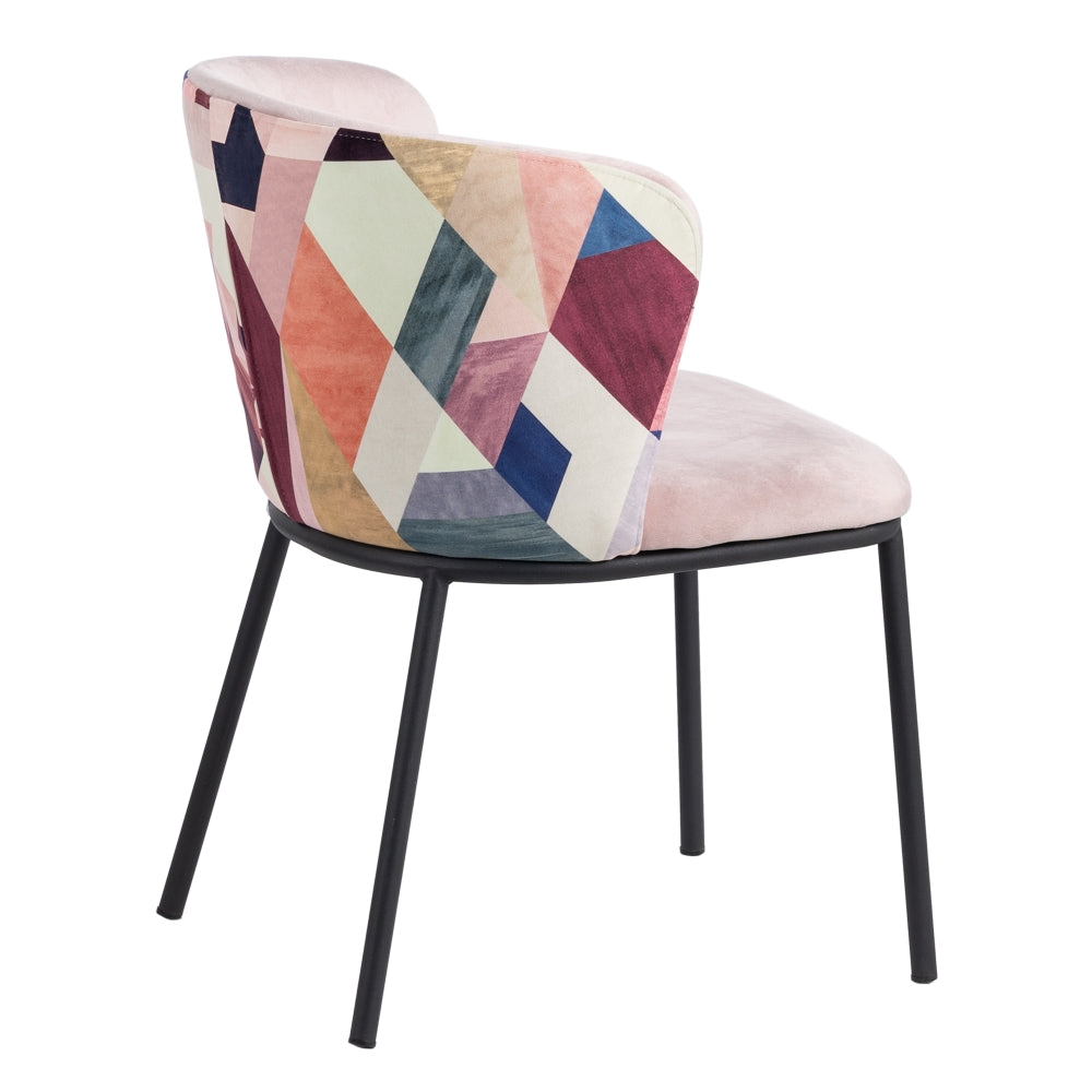 SILLA ABSTRACTO ROSA PALO TEJIDO-METAL 58 X 52 X 77 CM