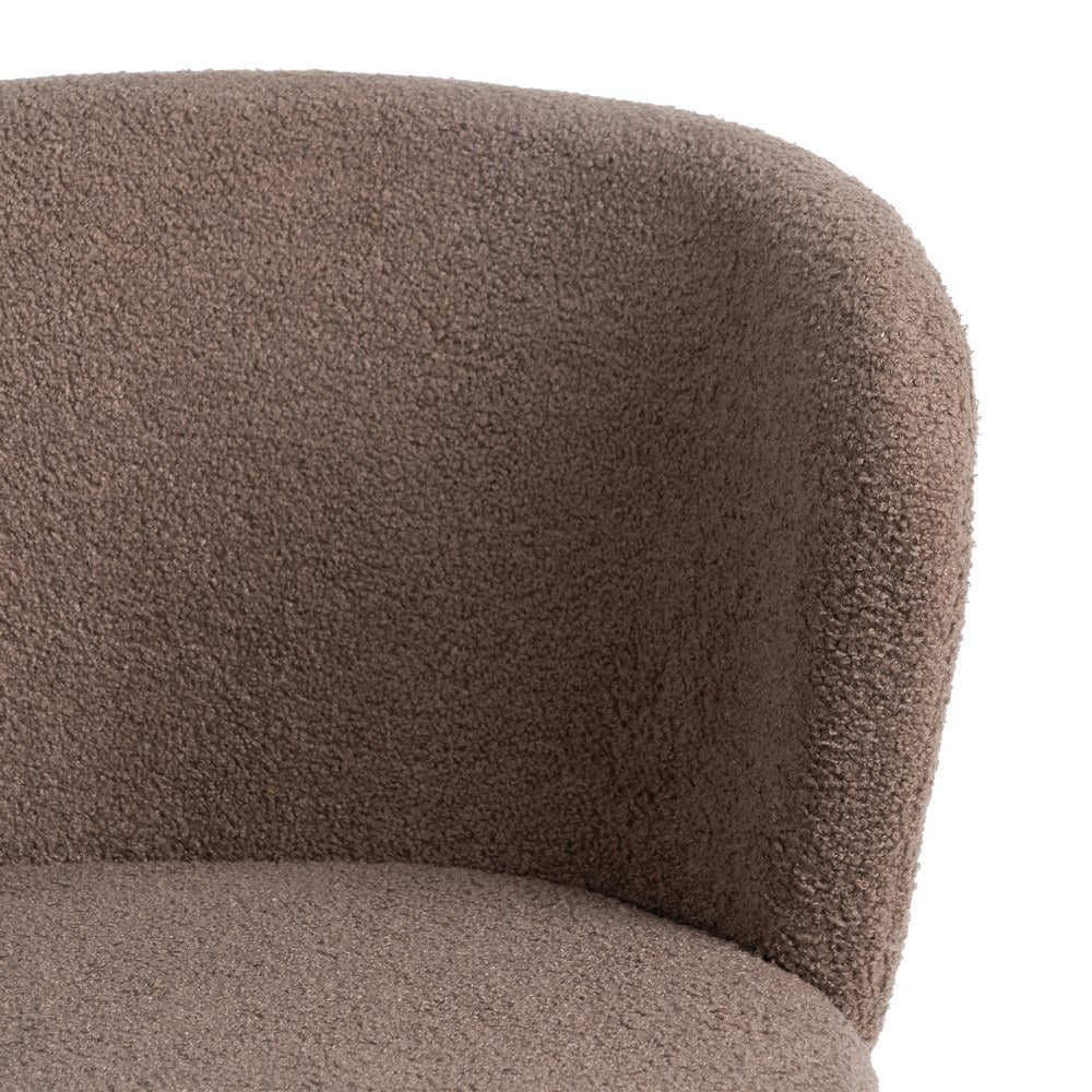 BROWN FABRIC-METAL LOUNGE CHAIR 58 X 52 X 77 CM