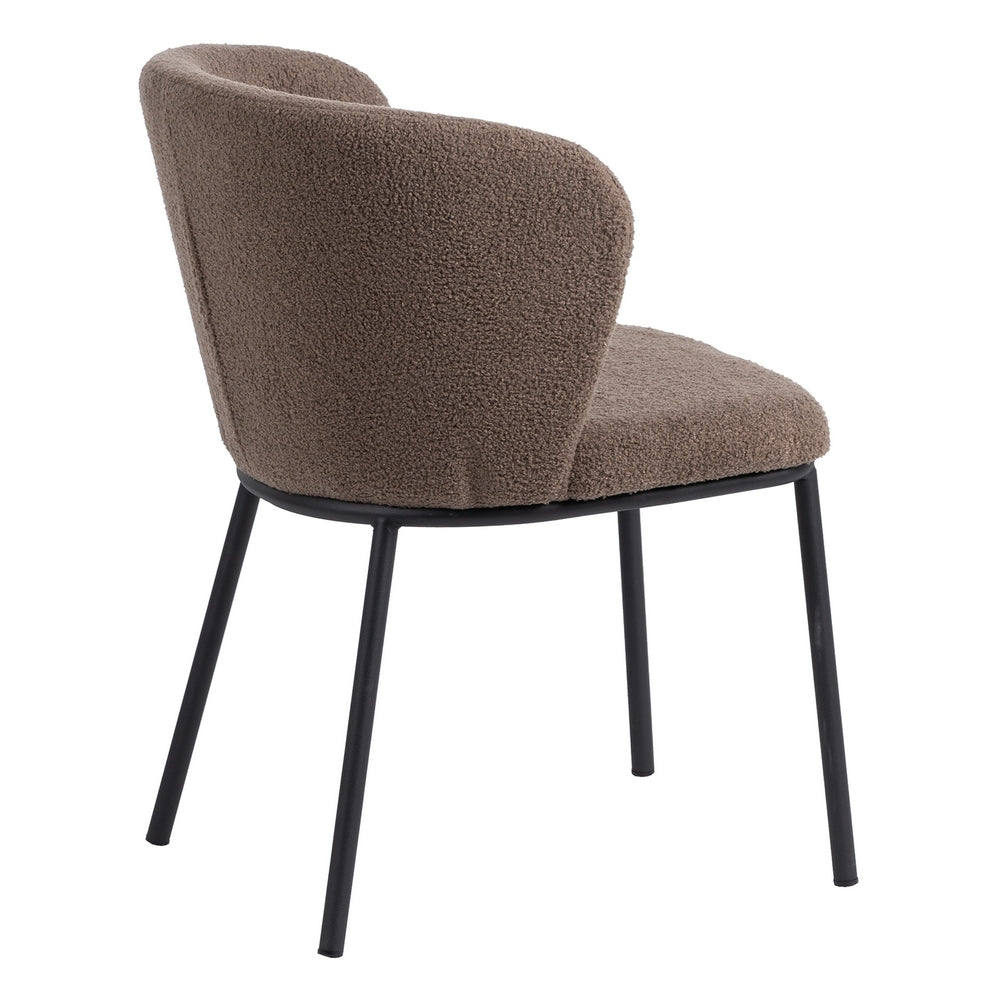 BROWN FABRIC-METAL LOUNGE CHAIR 58 X 52 X 77 CM