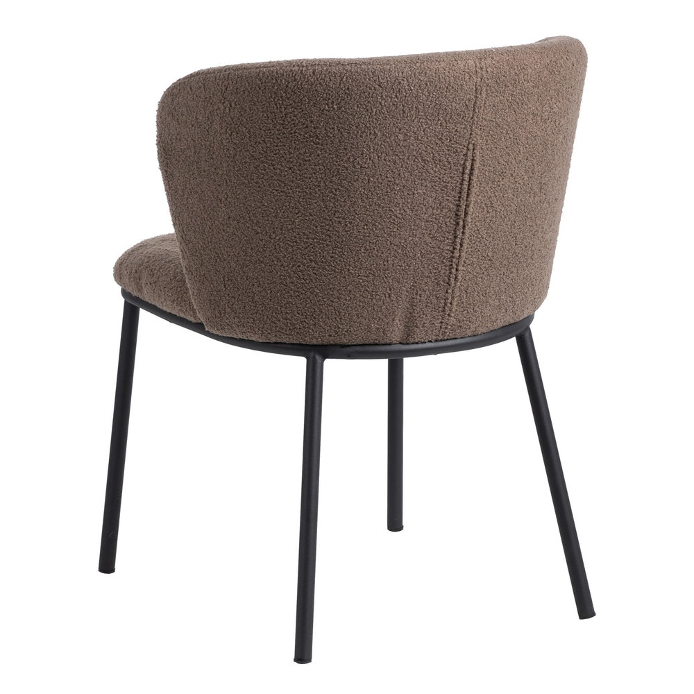 BROWN FABRIC-METAL LOUNGE CHAIR 58 X 52 X 77 CM