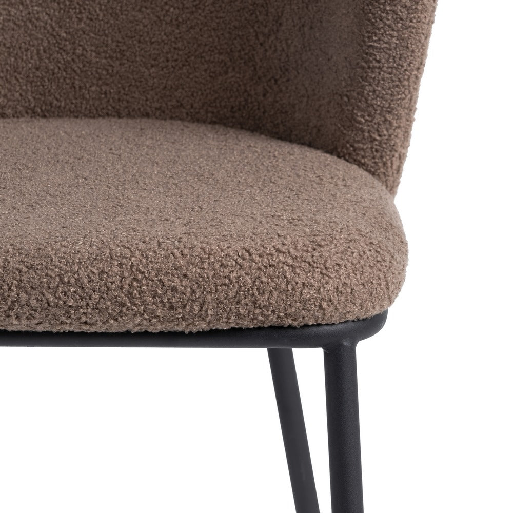 BROWN FABRIC-METAL LOUNGE CHAIR 58 X 52 X 77 CM