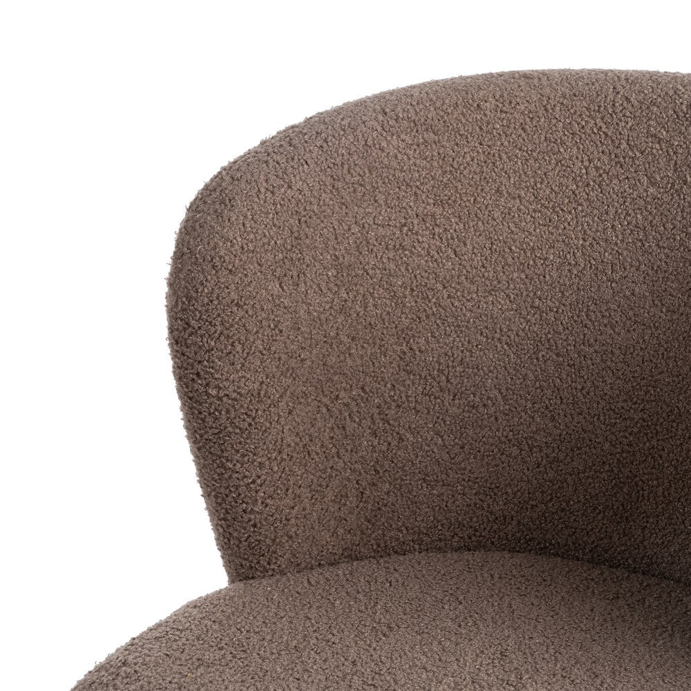 BROWN FABRIC-METAL LOUNGE CHAIR 58 X 52 X 77 CM