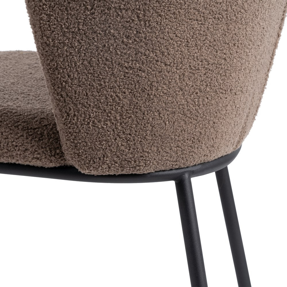 BROWN FABRIC-METAL LOUNGE CHAIR 58 X 52 X 77 CM
