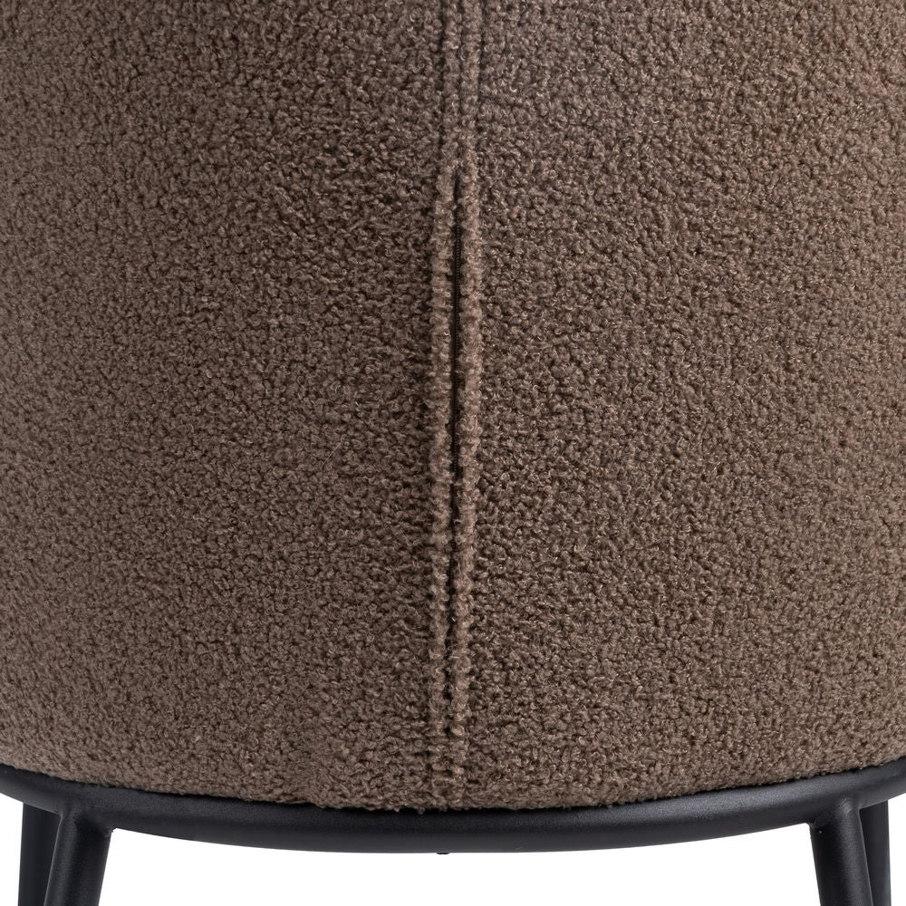 BROWN FABRIC-METAL LOUNGE CHAIR 58 X 52 X 77 CM