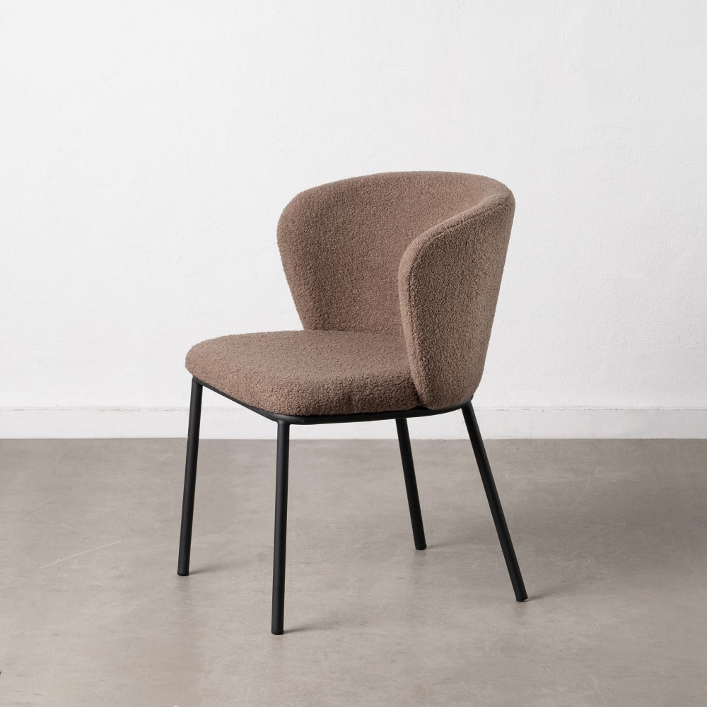 SILLA MARRÓN TEJIDO-METAL SALÓN 58 X 52 X 77 CM