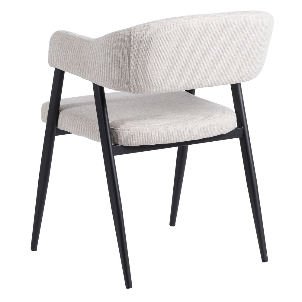 CREAM FABRIC AND METAL DINING CHAIR 56 X 60 X 81 CM