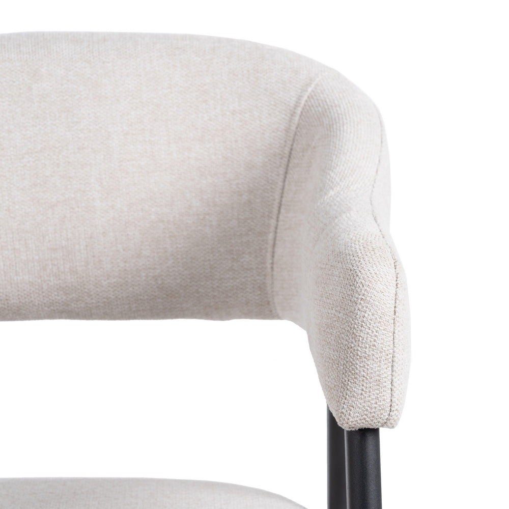 CREAM FABRIC AND METAL DINING CHAIR 56 X 60 X 81 CM