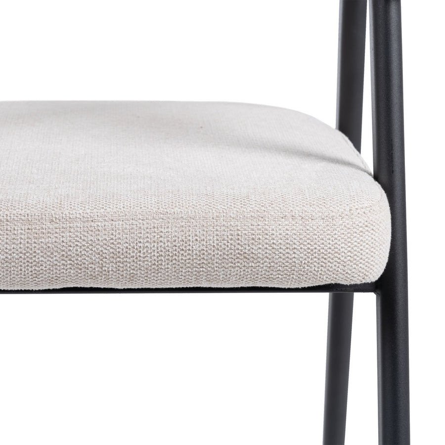 SILLA CREMA TEJIDO-METAL SALÓN 56 X 60 X 81 CM