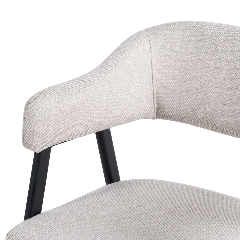 CREAM FABRIC AND METAL DINING CHAIR 56 X 60 X 81 CM