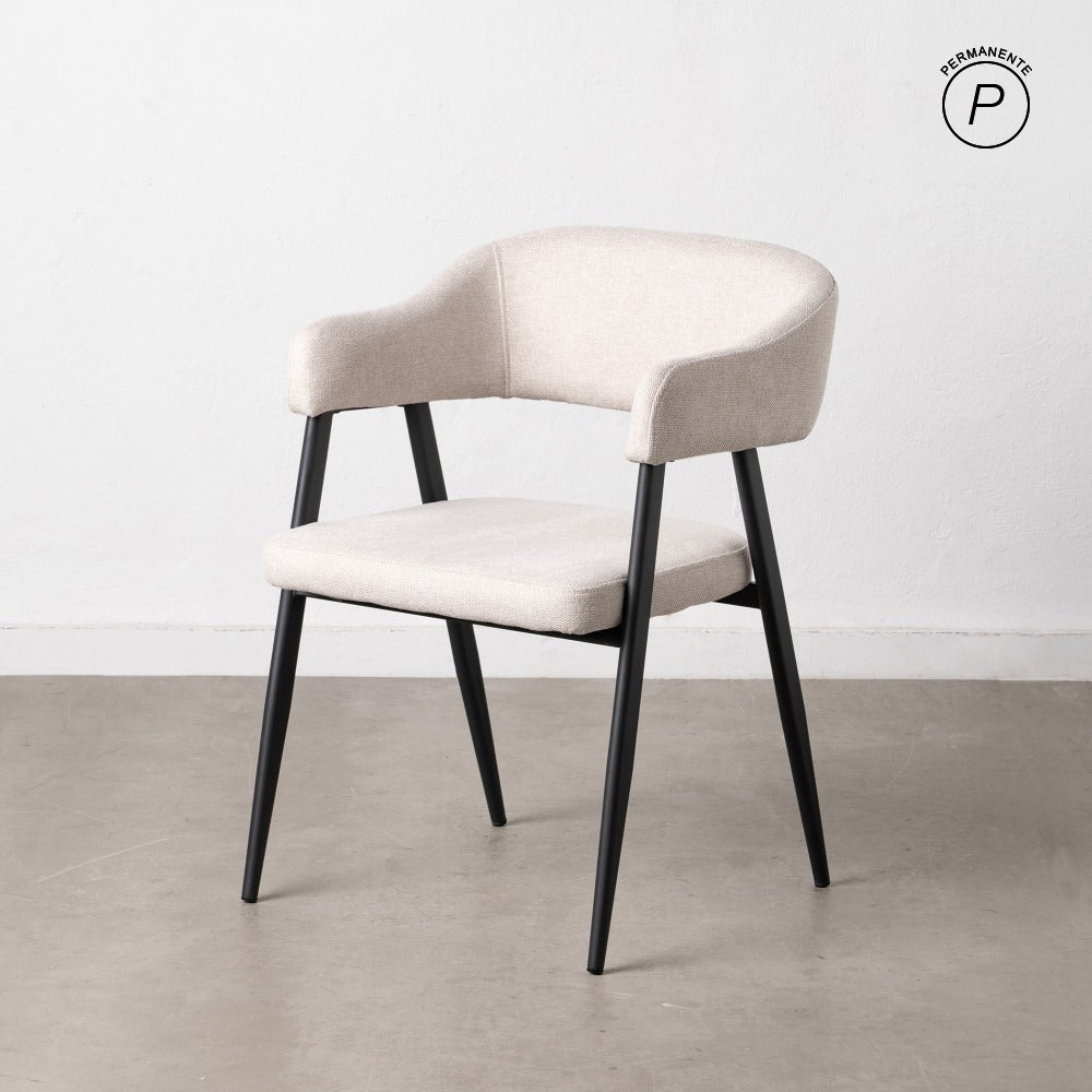 SILLA CREMA TEJIDO-METAL SALÓN 56 X 60 X 81 CM