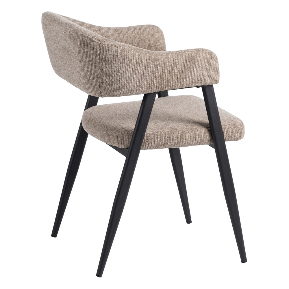 TAUPE FABRIC-METAL DINING CHAIR 56 X 60 X 81 CM