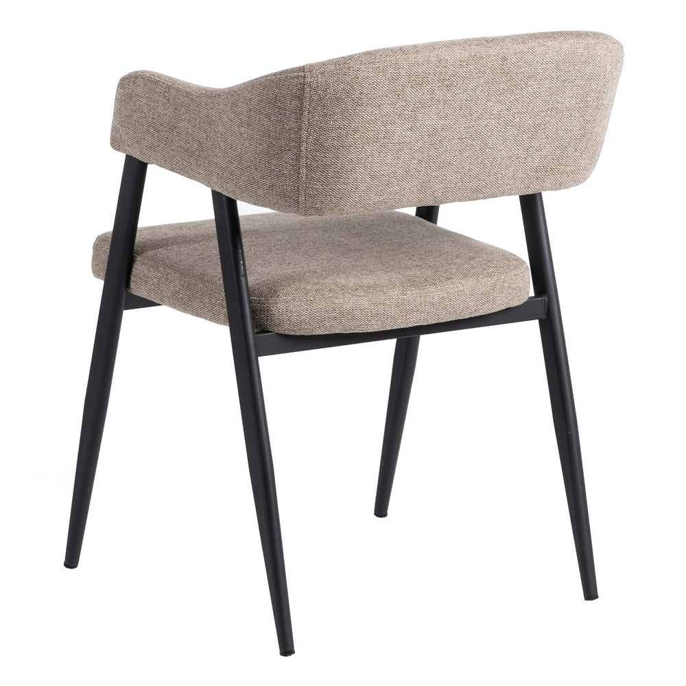 TAUPE FABRIC-METAL DINING CHAIR 56 X 60 X 81 CM
