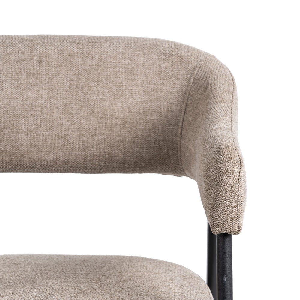 TAUPE FABRIC-METAL DINING CHAIR 56 X 60 X 81 CM