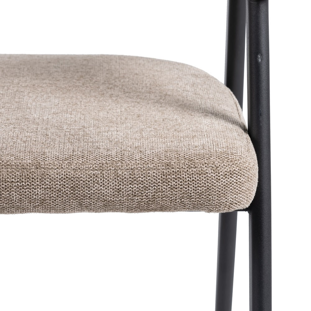 TAUPE FABRIC-METAL DINING CHAIR 56 X 60 X 81 CM